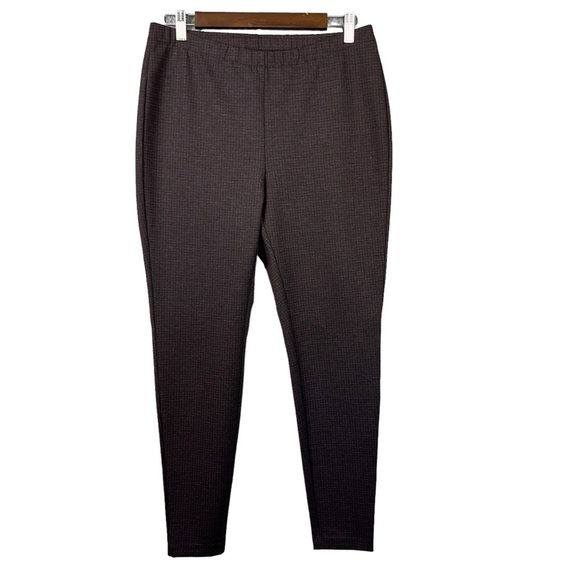 J.Jill Ponte Leggings Women's Brown and Blue Houndstooth Stretch Waist Size M - Picture 1 of 10